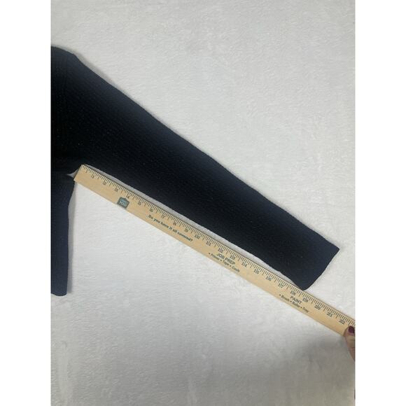 J Crew Cardigan Women’s Sz M Black Metallic Rib-Knit Cotton Blend - Picture 8 of 8